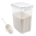 Tight-Lock Rice Container 10-15 Lbs - Airtight Flour Container with Scoop - Food-Grade Plastic Food Storage Container for Cereal, Sugar - Dry Food Dispenser for Kitchen, Pantry Organizers and Storage