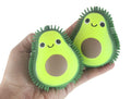 Set of 2 Avocado Puffer Fruit Smaller Air- Filled Squeeze Stress Balls with Faces - Sensory, Stress, Fidget Toy