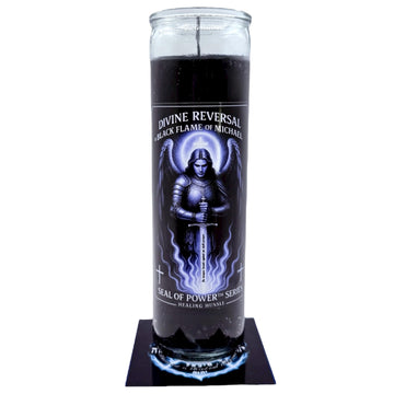 Archangel Michael Candle | Black Flame of Michael Seal of Power™ Candle Kit | Spiritual Protection & Banishing | Divine Reversal X | Obsidian Infused | Healing Hussle®