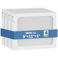 9 x 11 x 1 MERV 13 Replacement Dehumidifier Filter Compatible with Santa Fe Compact70, Ultra70, Element, Compact2, UA 65H, High Efficiency for Dust, Pollen, Pet, Smoke, Wildfire, VOCs, 4 Pack (White)