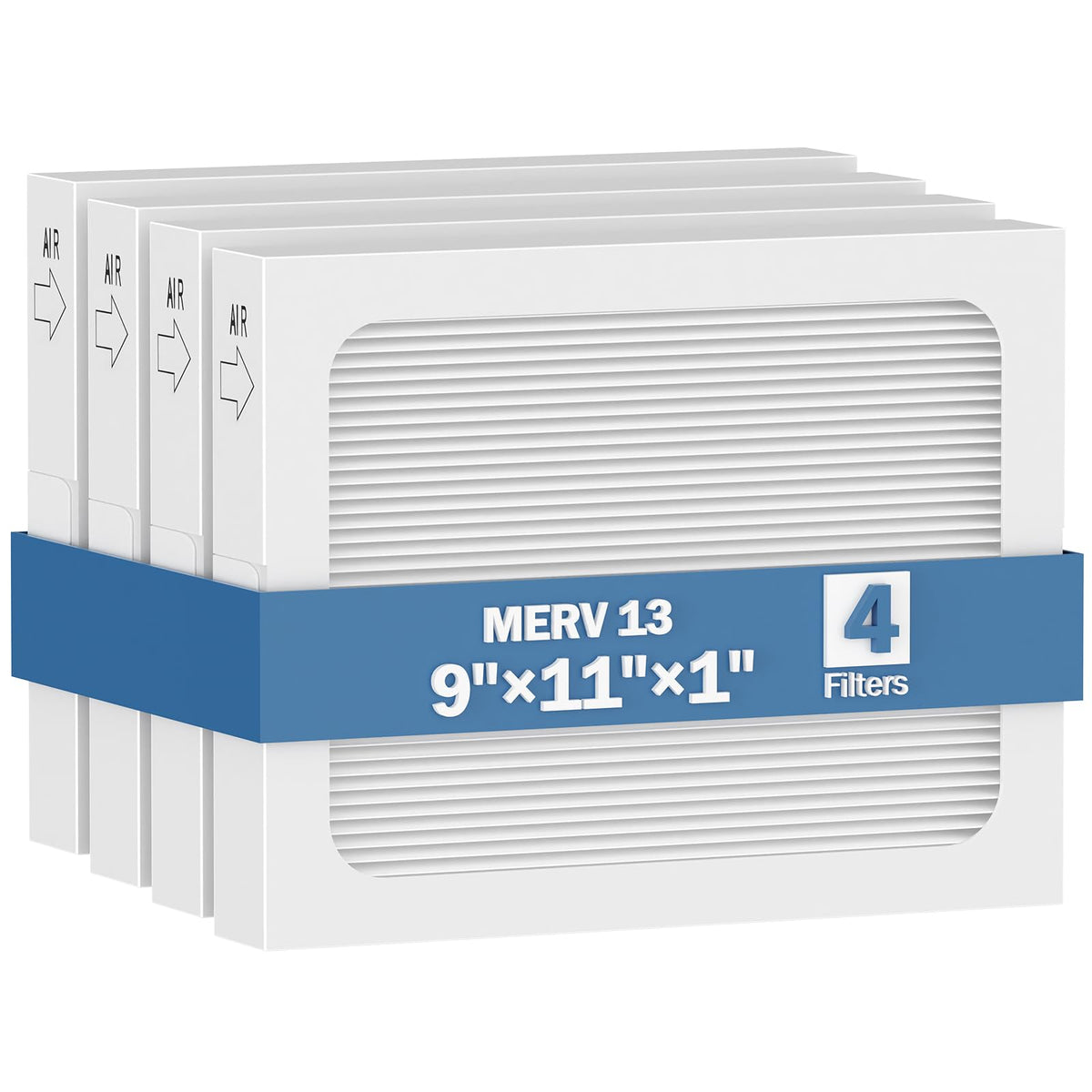 9 x 11 x 1 MERV 13 Replacement Dehumidifier Filter Compatible with Santa Fe Compact70, Ultra70, Element, Compact2, UA 65H, High Efficiency for Dust, Pollen, Pet, Smoke, Wildfire, VOCs, 4 Pack (White)