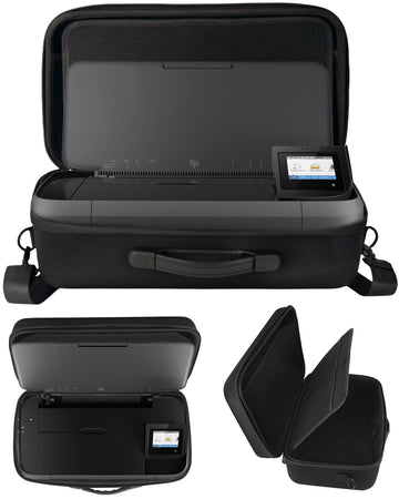 Hard Travel Case Compatible with HP OfficeJet 250 Mobile All-in-One Portable Printer (CZ992A), Also for Liene PixCut S1 Color Sticker Printer Cutting Machine Carrying Bag with Shoulder Strap, Black