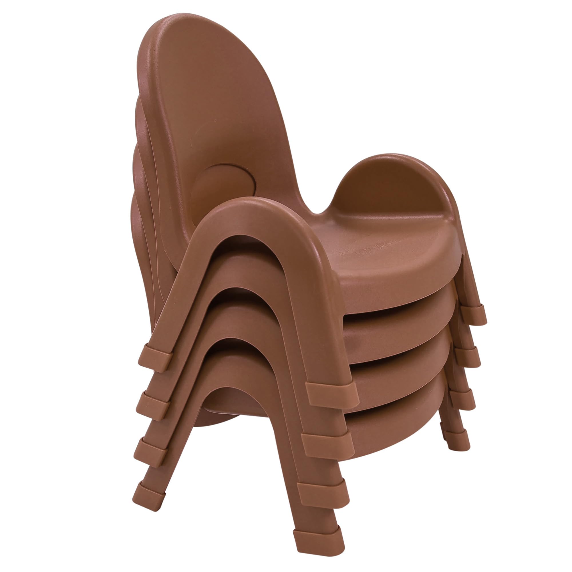 Children's Factory Value Stack 5" Child Chair - Cocoa - Set of 4, 5"H Seat