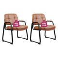 Clatina Big & Tall 400 Lbs Waiting Room Guest Chair, Leather Office Reception Chair No Wheels with Backrest Wide Seat and Padded Arms for Home