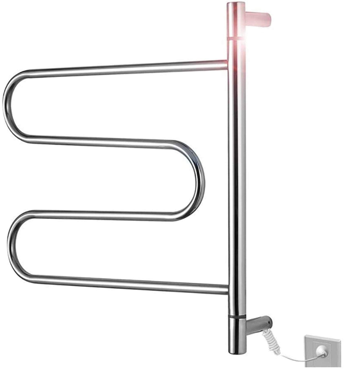 Bathroom Wall Heater Towel Warmer,Energy Efficient Electric Plug in Heated Towel Rack,2-Bar Wall Mounted Towel Warmer and Drying Rack for Bathroom Home 304 Stainless Steel Heated Drying Rack