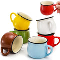 5 Oz 6 Pcs Cute Coffee Mugs, Mini Ceramic Espresso Cups, Small Demitasse Mugs with Handle for Home Kitchen Coffee Bar, Ideal Birthday Holiday Gift for Microwave & Dishwasher Safe