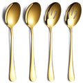 Stainless Steel Serving Set - 4 Pieces incl. 2 Spoons, 2 Slotted Spoons, Dishwasher Safe
