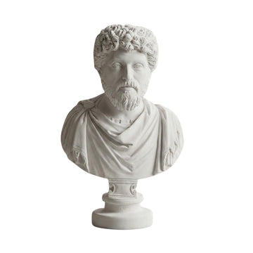 Marcus Aurelius Bust - Elegant Marble Statue for Home Decor and Philosophy Book Collections | Inspirational for Stoicism and Meditations