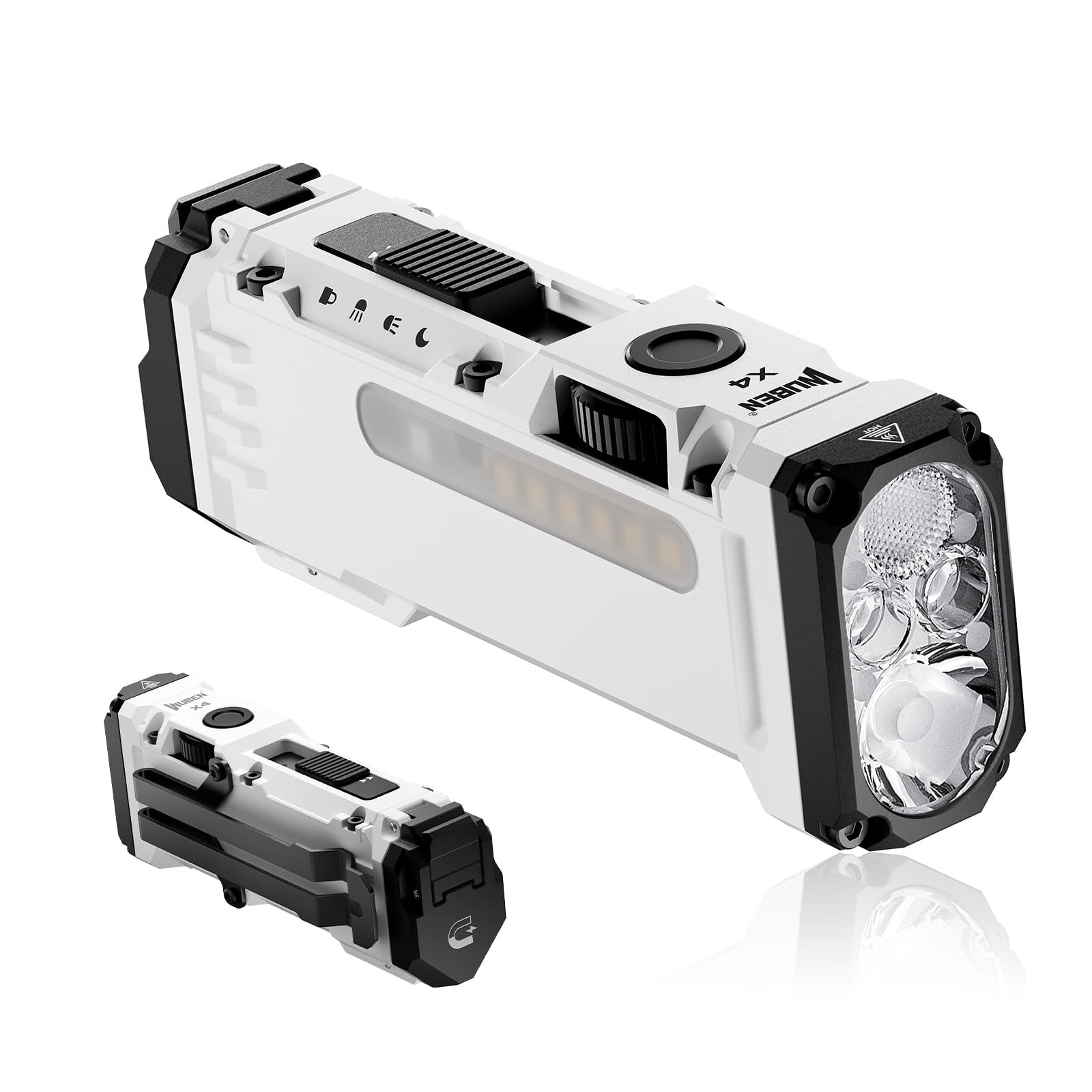 WUBEN X4 EDC Flat Flashlight with RGB Light, 1500 Lumens Mini Flashlight with Tactical Switch and Magnetic, IP68 Portable Pocket Clip USB C Flash Light for Camping, Checking, Emergencies