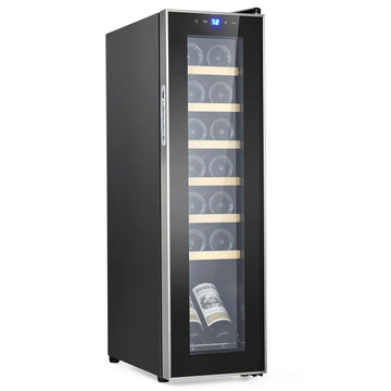 Towallmark 14 Bottle Compressor Wine Cooler, Wine Cellar with Adjustable Temp Control, Freestanding Beverage Refrigerator for Red, White, Champagne, Beer, Soda