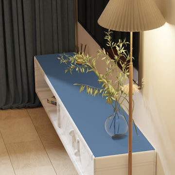 Zinkooat Leather Desk Mat,1.8mm Thick,17x60 Inch Desk Cover,Desk Protector Mat,Dresser Cover Top,Faux Leather Table Cover,Side Table Cover,Office Desk Cover(Grayish Blue+Dark Green,17x60)