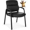 Oline Leather Guest Chair with Padded Arms, Reception Meeting Conference Waiting Room Lobby Home Desk Big and Tall Executive Office Chair,