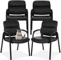 Oline Leather Guest Chair with Padded Arms, Reception Meeting Conference Waiting Room Lobby Home Desk Big and Tall Executive Office Chair,