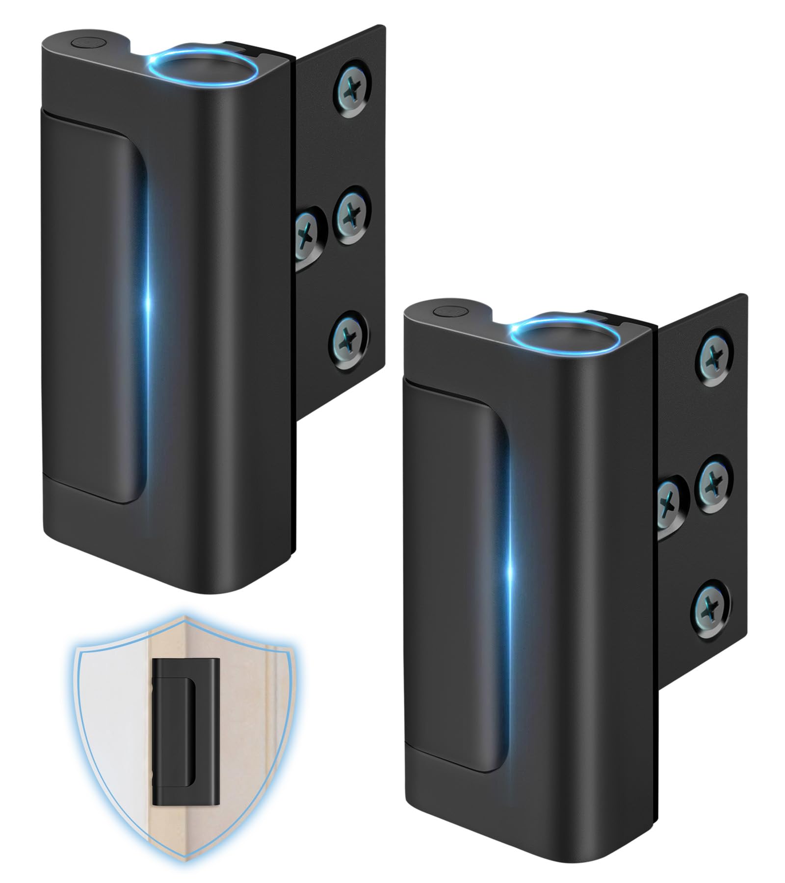 Door Reinforcement Lock for Front Door, Child Proof Top of Door Safety Latch Extra Flip Door Lock Withstand 800 Lbs High Home Security Night Guardian for Inward Swinging Doors Kids Safety Stop Entry