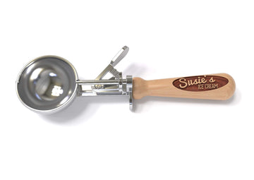Personalized Ice Cream Scoop, Gift for Her, Baking Present, Cooking Gift, Wood Ice Cream Scoop, Engraved Vintage Trigger Style