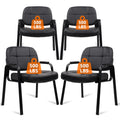 Clatina Big & Tall 500 Lbs Waiting Room Guest Chair, Leather Office Reception Chair No Wheels with Padded Arms for Elderly Home Desk Conference