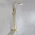 Bathroom Shower Faucet Set Wall Mounted Shower System with 9 Inch Rainfall Shower Head and 3 Functions Hand Shower Brass Shower Fixture with Height Adjustable Shower Rod