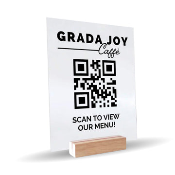 Custom Acrylic Business Decoration Sign - Personalized QR Sign Shop Decor Social Media for Business Custom Acrylic Sign Logo Table Social Media Qr Code Signs, Valentines Day