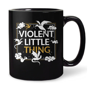 Violent Little Thing Mug, Fourth Wing Coffee Mug, 11oz Black Ceramic Coffee Cup, with Funny Saying and Book Cover Graphic