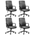 Office Desk Chair, Leather Conference Room Chairs with Wheels, Modern Executive Office Chairs Adjustable Height, Ergonomic Swivel Rolling
