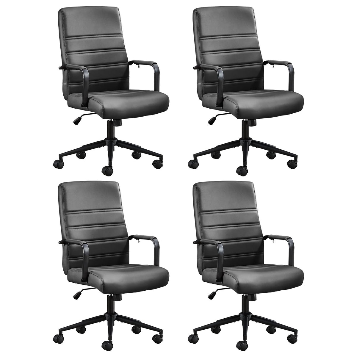 Office Desk Chair, Leather Conference Room Chairs with Wheels, Modern Executive Office Chairs Adjustable Height, Ergonomic Swivel Rolling