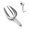 Wapodeai 6oz Stainless Steel Ice Scoop for Freezer with Magnetic Hook Holder, Metal Ice Scoop for Ice Maker Machines, Buckets, for Kitchen/Bar/Party & Wedding Accessories, Dishwasher Safe
