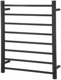 LUNEZY Heated Towel Rail Rails Towel Warmer,Towel Drying Rack, Electric Heated Towel Rack Stainless Steel Wall Mounted with 8 Round Bars Black Painted Home Bathroom Accessories (Color : H