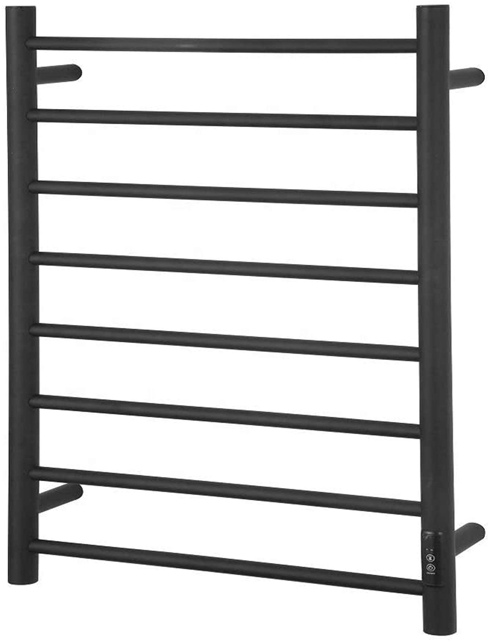 LUNEZY Heated Towel Rail Rails Towel Warmer,Towel Drying Rack, Electric Heated Towel Rack Stainless Steel Wall Mounted with 8 Round Bars Black Painted Home Bathroom Accessories (Color : H
