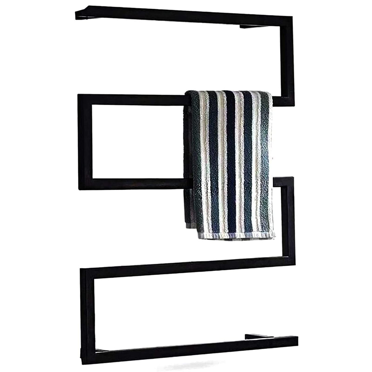 Electric Heated Towel Drying Rack, Electric Stainless Steel Heated Towel Rail Bathroom Radiator, Wall Mounted Energy Efficient Towel Warmer with LED Switch, 600 × 800 Mm,Hardwired (Plug in)
