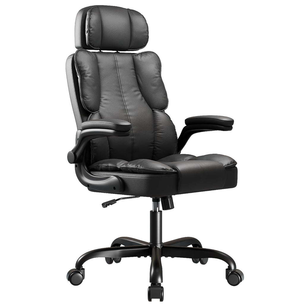 Kensaker Managerial Executive Chair with Adjustable Headrest, 23.2" X 12.8" X 20.6", Black