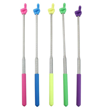 5 Pcs Retractable Teacher Pointer, Extendable Finger Pointer | Stick Colorful Hand Pointing Stick, Student Finger Pointing Tools for Classroom, Reading (Blue,Purple,Yellow,Green,Pink)