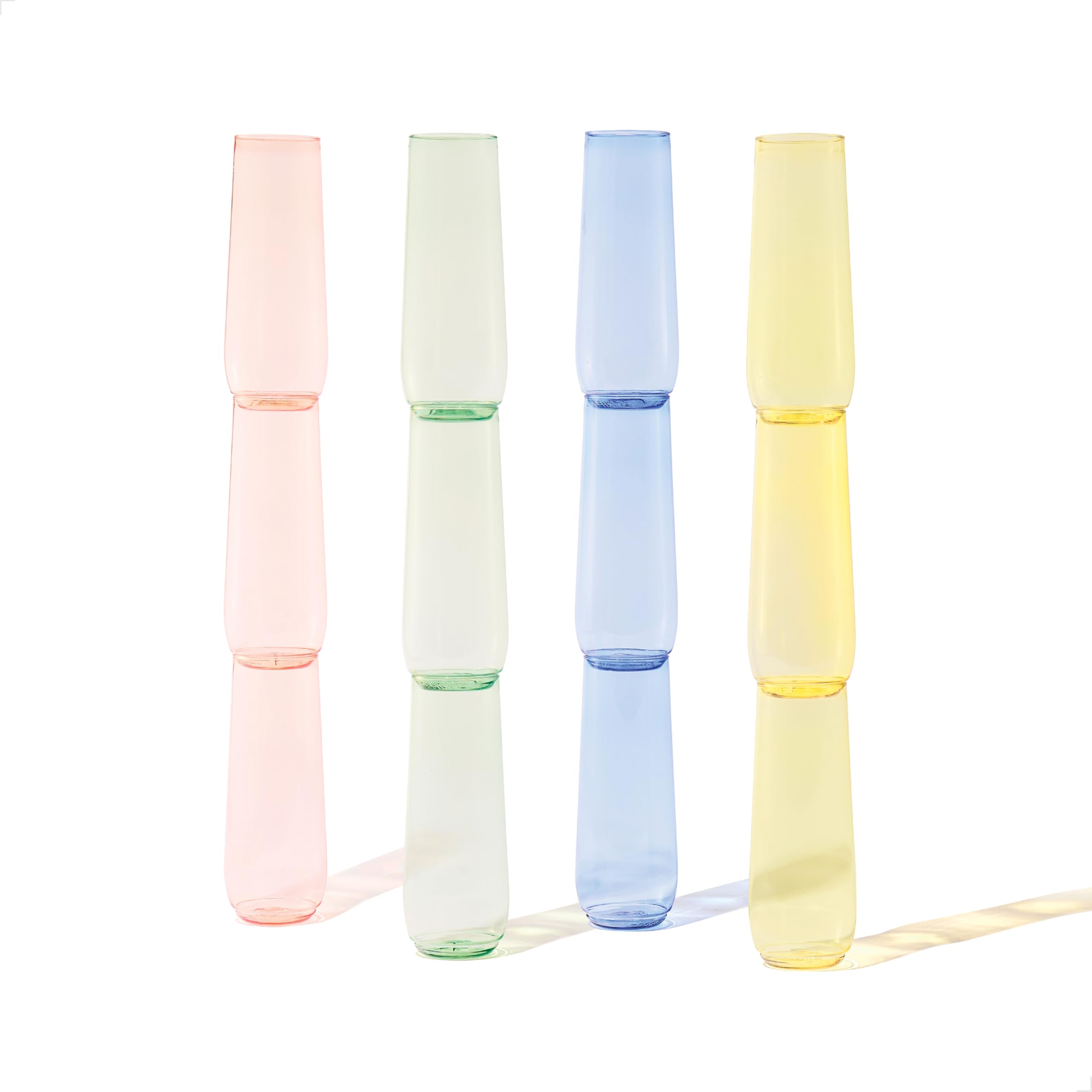 TOSSWARE POP 9oz Flute - Color Series SET OF 24, Premium Quality, Recyclable, Unbreakable & Crystal Clear Plastic Champagne Glasses