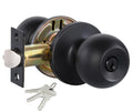 Lanwandeng Matte Black Door Knobs with Lock and Keys, Interior/Exterior Door Knob for Bedroom or Bathroom, Entry Door Lock