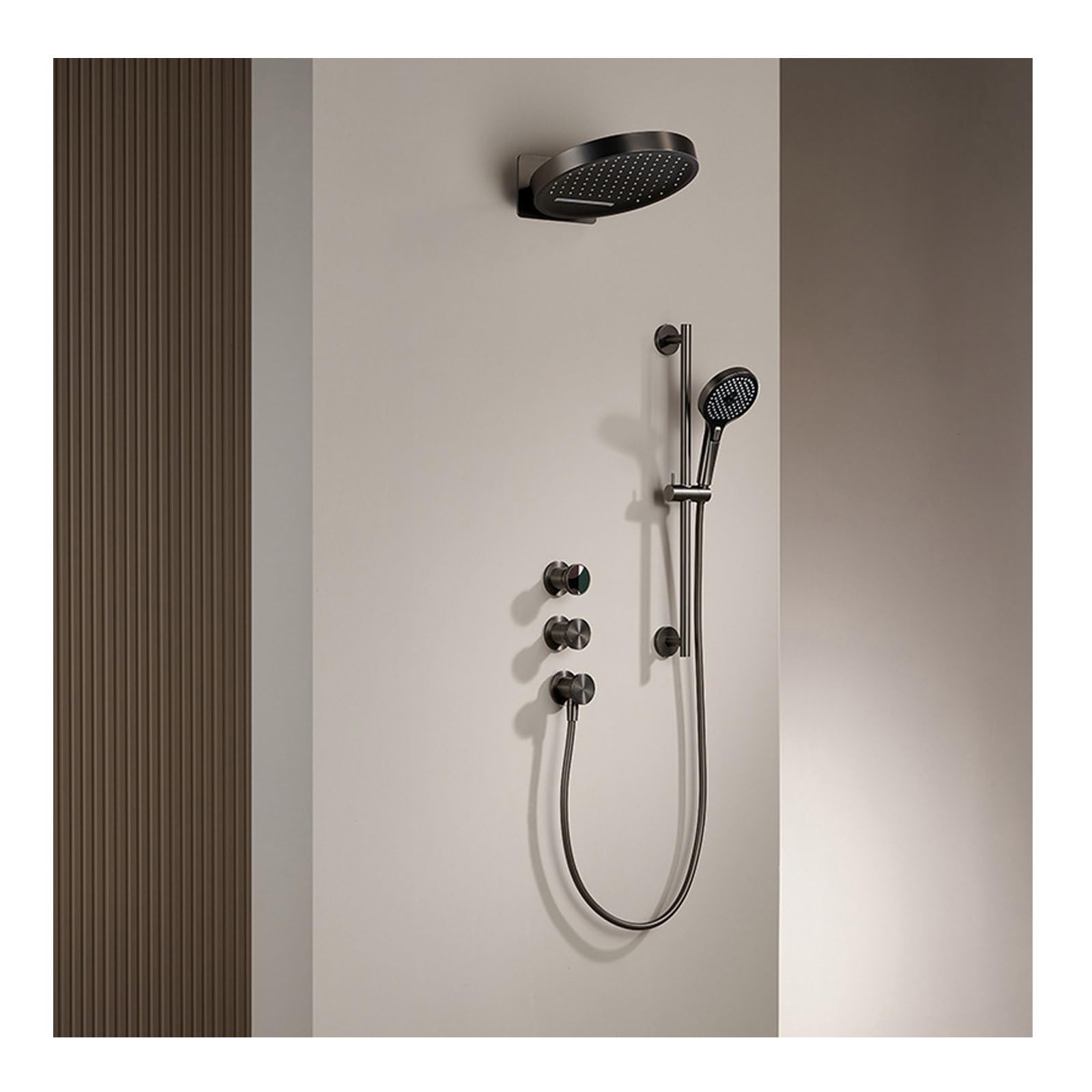 Wall Mounted Shower System, 2 Functions Shower Heads with Handheld Spray Combo, Bathroom Shower Faucet Set, Shower Fixtures, Shower Kit with Valve and Shower Head, Shower Sets for