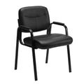 Olixis Waiting Room Reception Chairs Set of 4, Leather Office Desk Guest Stationary Side Chair with Padded Arms for Home Conference Lobby Area