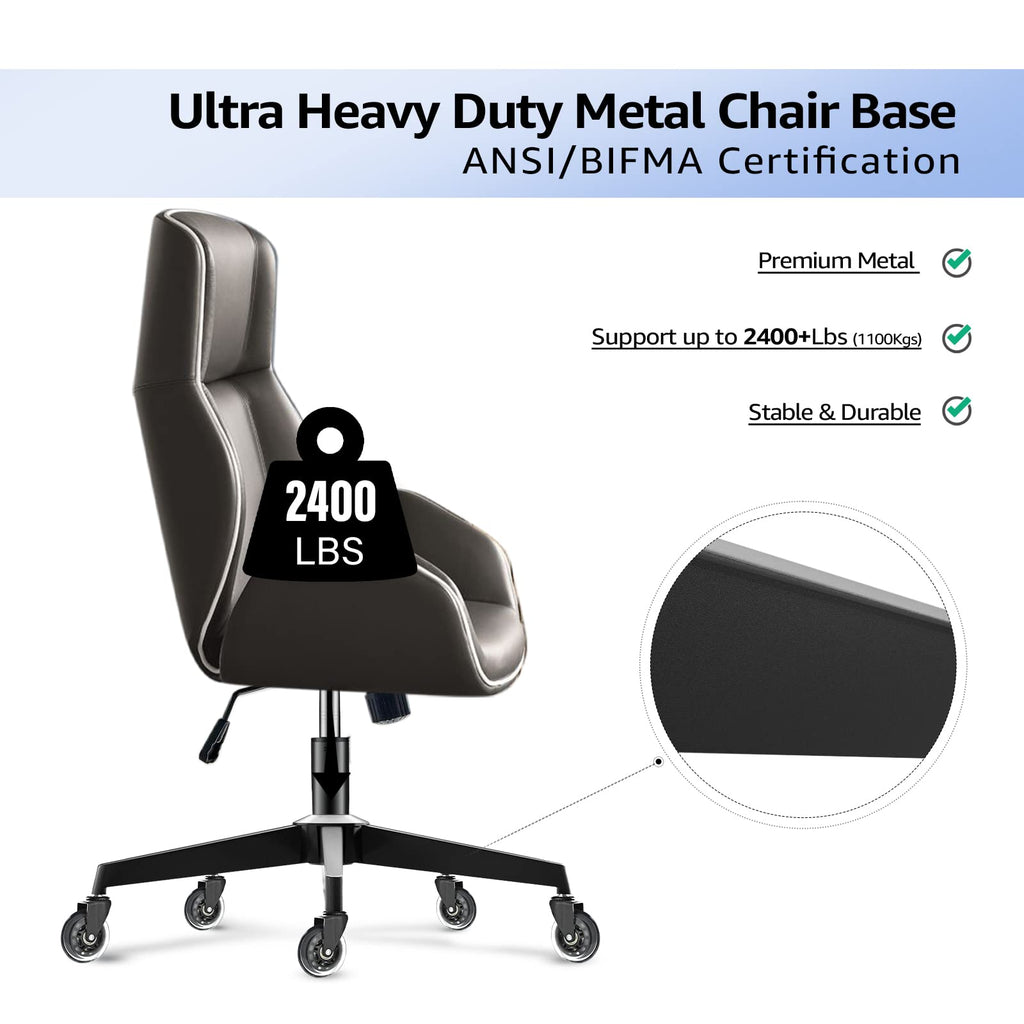 Mastery Mart 28 Inch Office Chair Base, Heavy Duty 2400 Lbs, Reinforced Metal Desk Chair Replacement, Universal Gas Cylinder Hole Caster