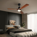 Ceiling Fans with Lights, 60" Wood Ceiling Fan with Remote Control, 3 Walnut Fan Blades Reversible Quiet DC Motor 6 Speeds Timing Farmhouse Ceiling Fan for Bedroom/Living Room/Study/Porch