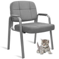 Clatina Big & Tall 500 Lbs Waiting Room Guest Chair, Leather Office Reception Chair No Wheels with Padded Arms for Elderly Home Desk Conference