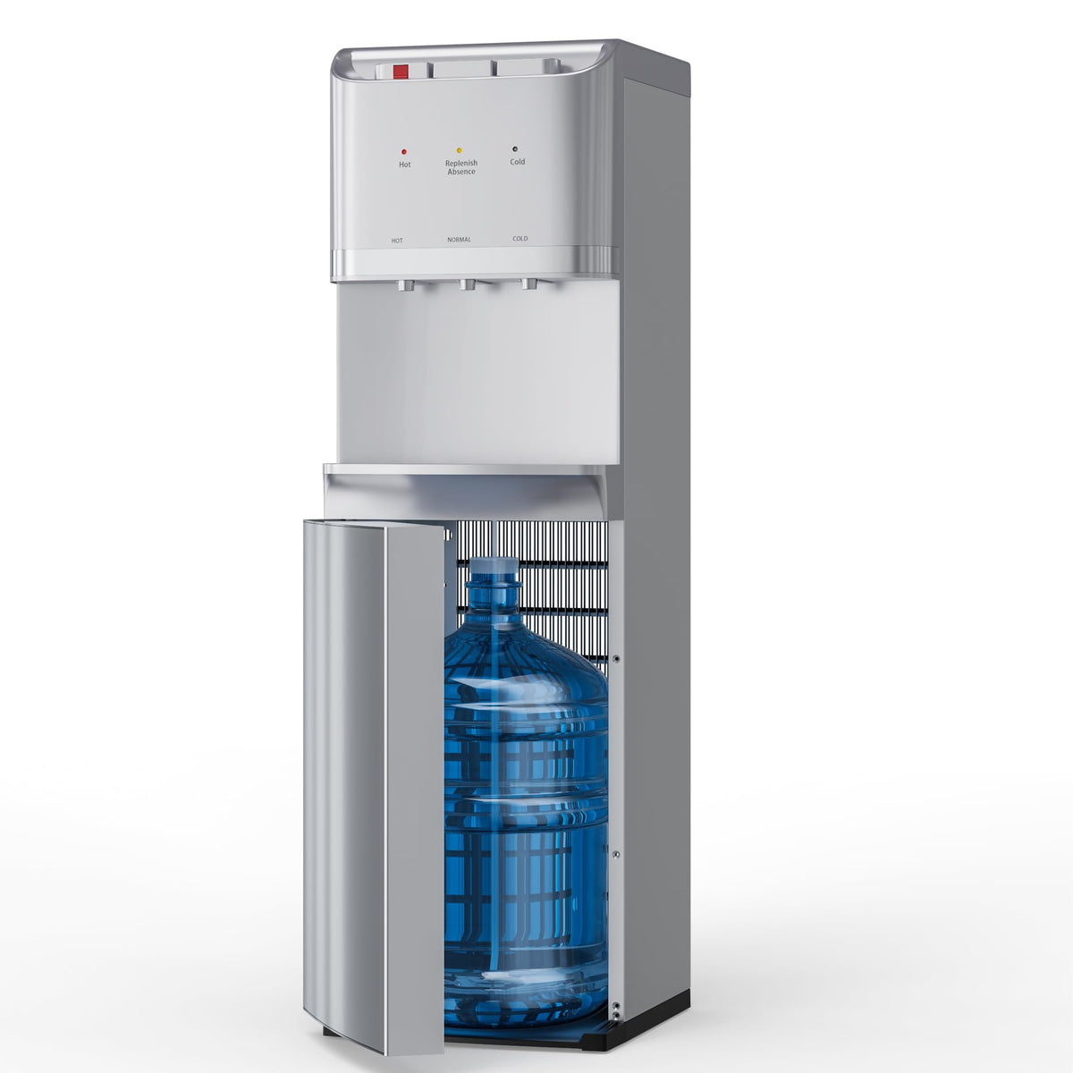 Tehanld Bottom Loading Water Cooler Dispenser for 5 Gallon Bottles,Stainless Steel Water Cooler with 3 Temperature -Hot, Cold & Room,Child Safety Lock,Ideal for Home and Office, Silver