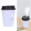 Mini Portable 300ml Humidifier, USB Coffee Cup Low Noise Desk Humidifier Lightweight Space Saving Car Humidifiers for Bedroom Office Travel Home (Purple)