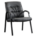 Boiskom Big&wide Office Guest Reception Chair, Conference Room Chairs Waiting Room Chairs, Modern Leather Office Desk Chair No Wheels(brown)