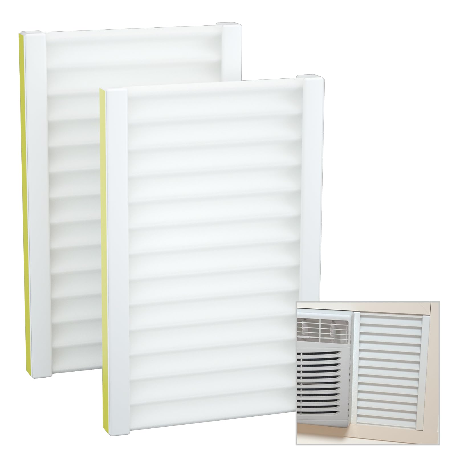 Window Air Conditioner,Side Insulated Foam Panel, Summer/Winter Heat and Draft Insulating,Two-Piece Full Surround Insulation Panels Window Seal with 4 Pressure Strips high density Mid rebound