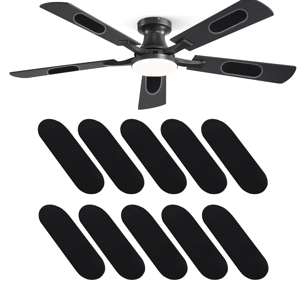 10 Pack Fan Filters for Ceiling Fan Blades, Pet Fresh Fan Blade Air Purifier Pads, Universal Ceiling Fan Filters for Home,Fan Filters for Dust Dander Odors-Improves Indoor Air Quality (10-Pack)