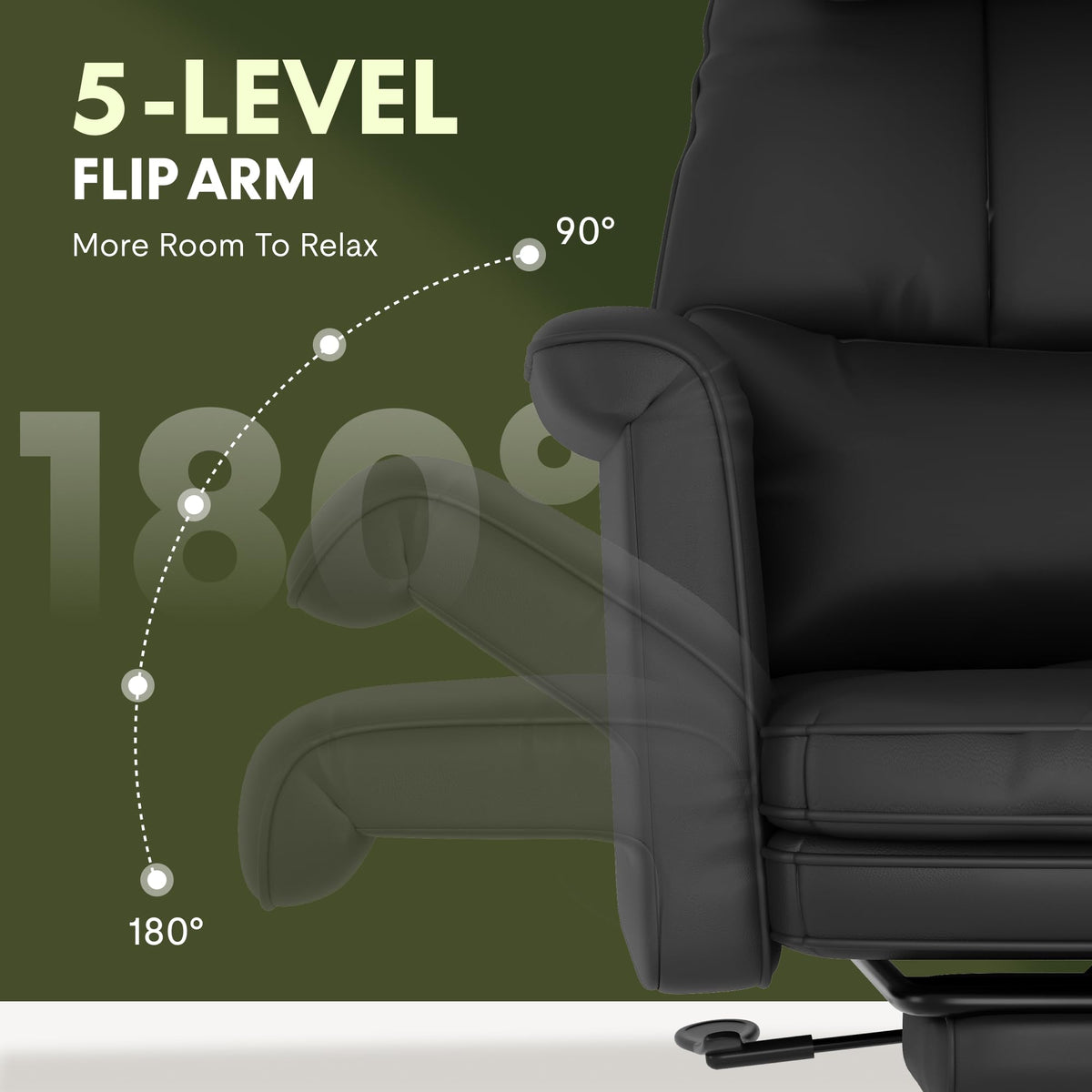 Flexispot Oversized Big and Tall Office Chair, 180° Flip Armrests for Pets&cross Legged, Computer Desk Chair with Footrest, Lounge Chairs for