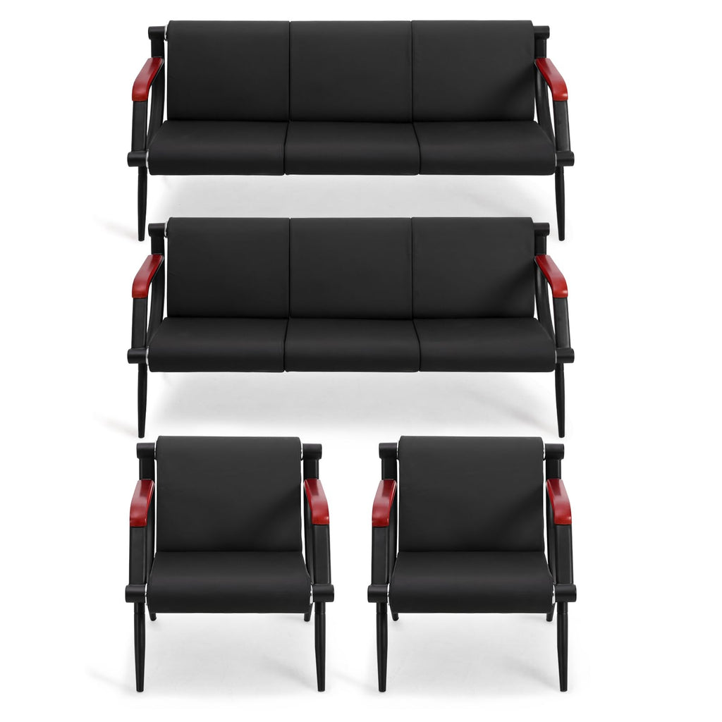 Wonline Waiting Room Chairs Bench, Office Furniture Reception Chairs with Arms, Leather Chairs Is Suitable for