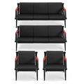 Wonline Waiting Room Chairs Bench, Office Furniture Reception Chairs with Arms, Leather Chairs Is Suitable for