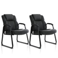 Clatina Big & Tall 500 Lb. Guest Chair, Leather Reception Chairs with Sled Base and Padded Arm Rest for Waiting Room Office Home and Meeting