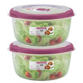 Tribello Large 10 Cup Food Storage Bowl with Lid, Salad Bowl With Airtight/Steam Vent Lid Dishwasher/Freezer and Microwave Safe Container For Serving and Storing, BPA Free - Round - 80 Oz - 2 Pack