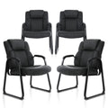 Clatina Big & Tall 500 Lb. Guest Chair, Leather Reception Chairs with Sled Base and Padded Arm Rest for Waiting Room Office Home and Meeting