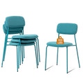 Sidanli Stackable Waiting Room Chairs, Armless Upholstered Guest Chairs Set of 4 with Comfotable Cushion for Conference Reception Break Room